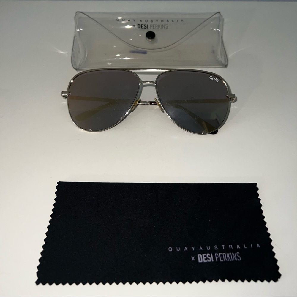 Quay High key x Desi Perkins gold sunglasses